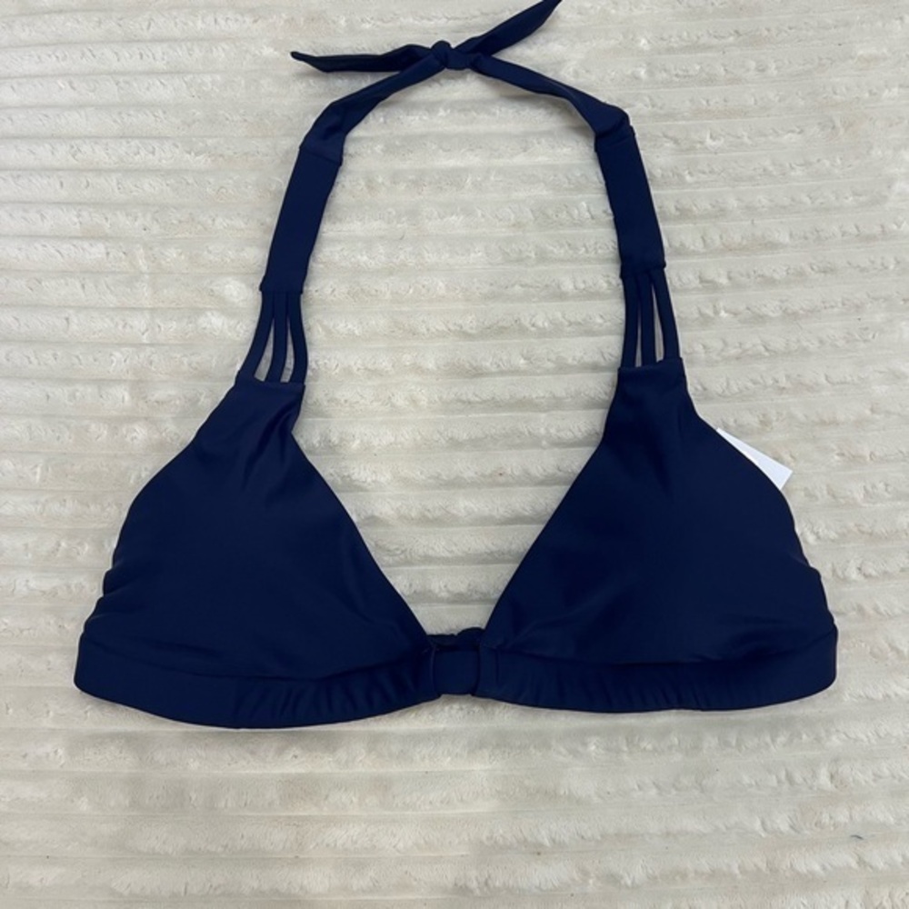 NWT Raisins Women’s Barbados Halter Bikini Top Size Women’s 14W Color Navy Blue